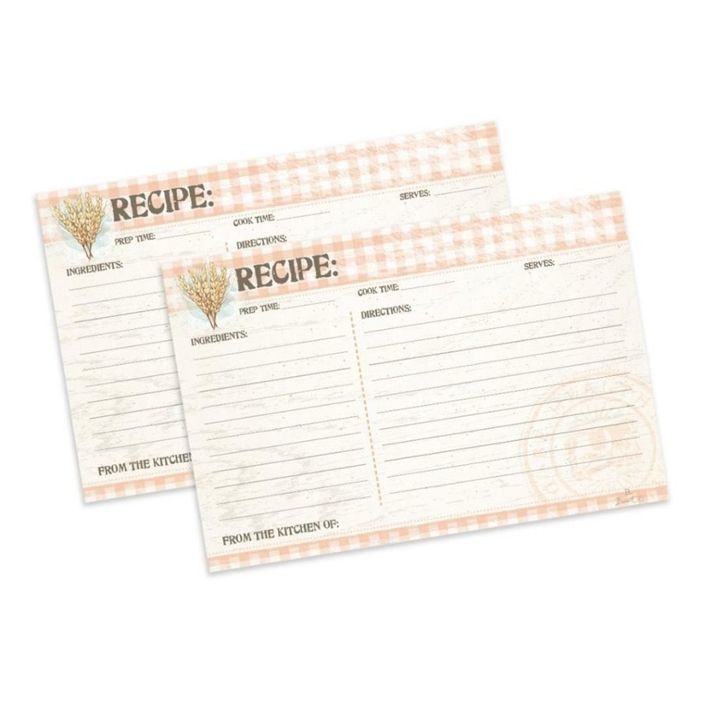 LANG ""Farmhouse Wheat" Harvest RECIPE CARDS #36 Lined Double Sided Retired NIP